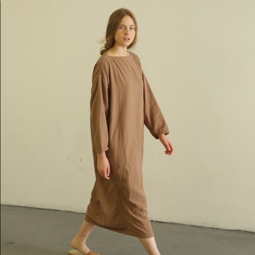 black crane easy dress (mustard)